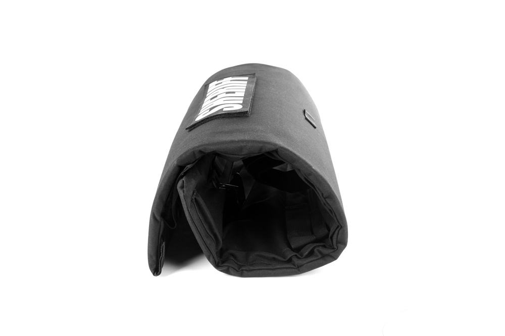 Bellfire RDS Rapid Deployment Shield Level IIIA Sheriff Placard Black Rolled up Front View