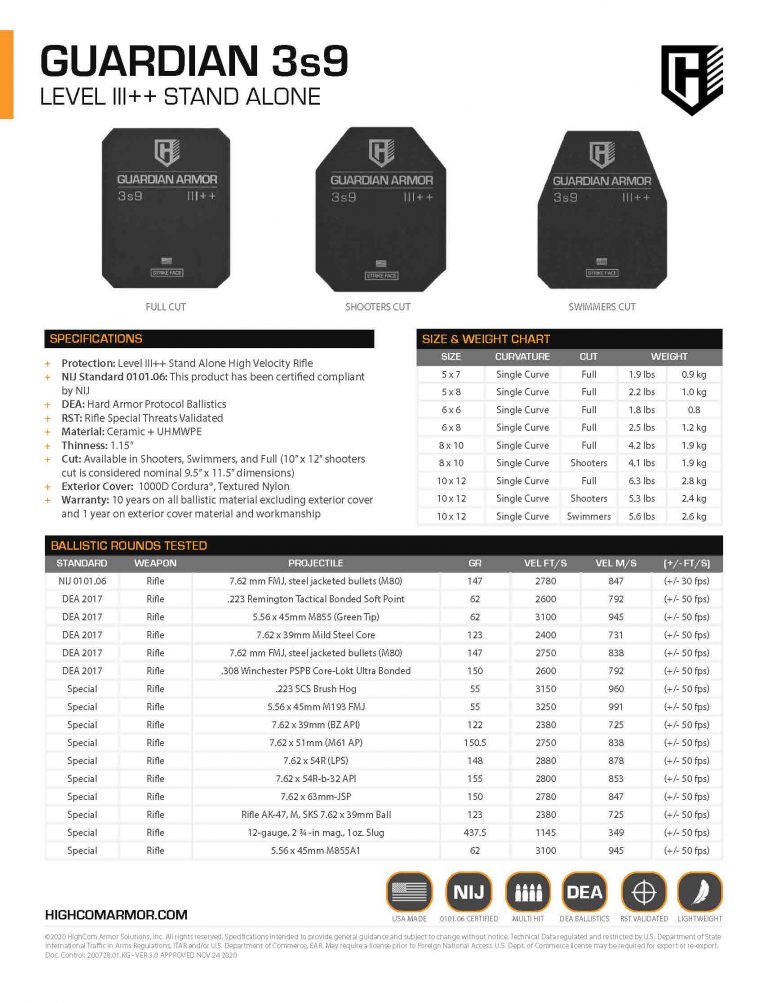 Guardian 3s9 Product Spec