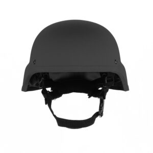 Striker HPACH High Performance Advanced Combat Helmet Level IIIA Standard Cut fitted with Accessories Black Front View