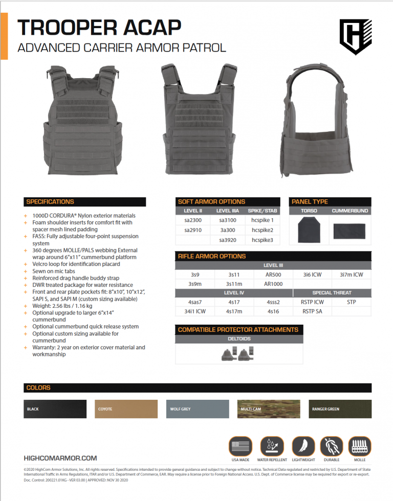 Trooper ACAP Product Spec