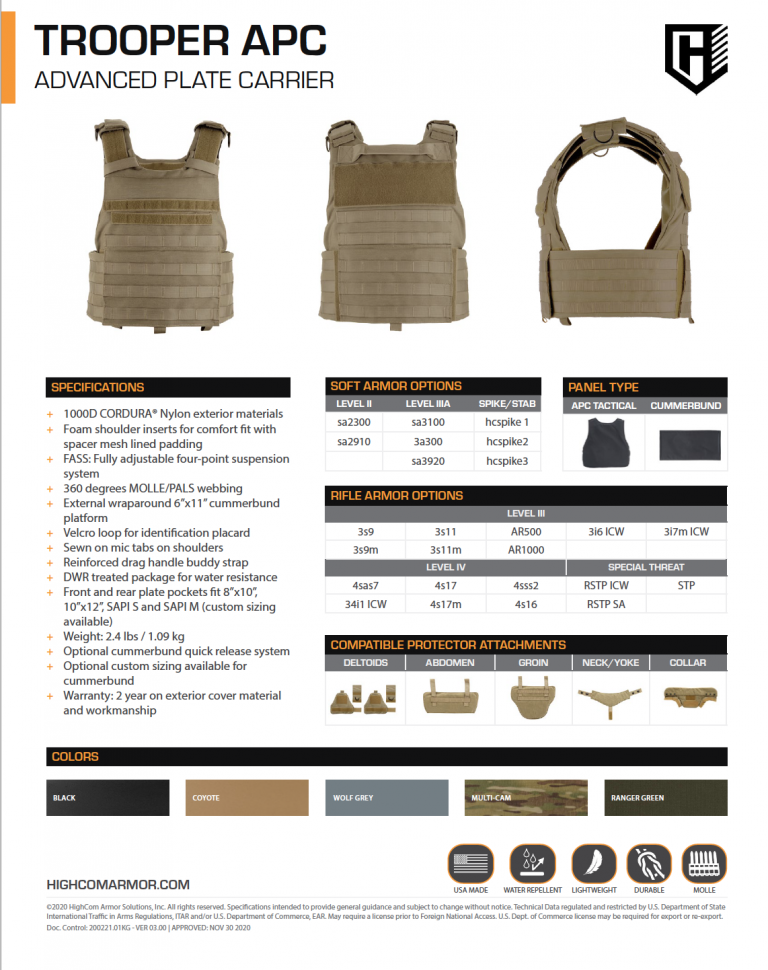 Trooper APC Product Spec