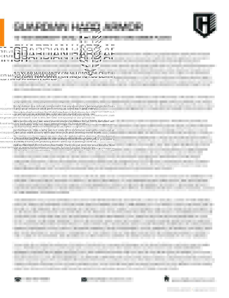 Guardian Hard Armor – 10 Year Warranty