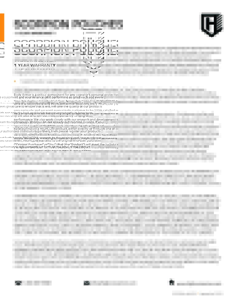 Scorpion Pouches – 1 Year Warranty