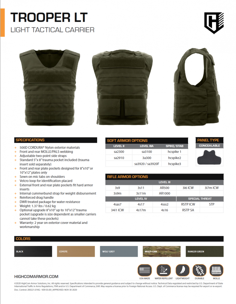 Trooper LT Product Spec