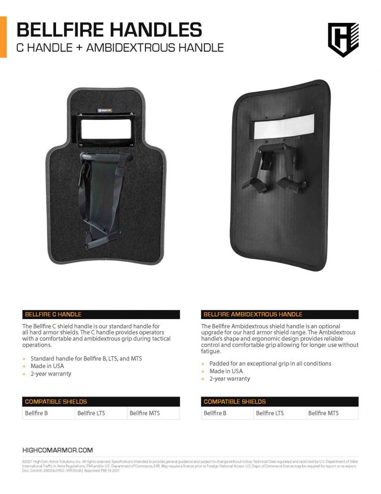 HighCom Armor Bellfire C Handle Ambidextrous Handle Product Spec PDF