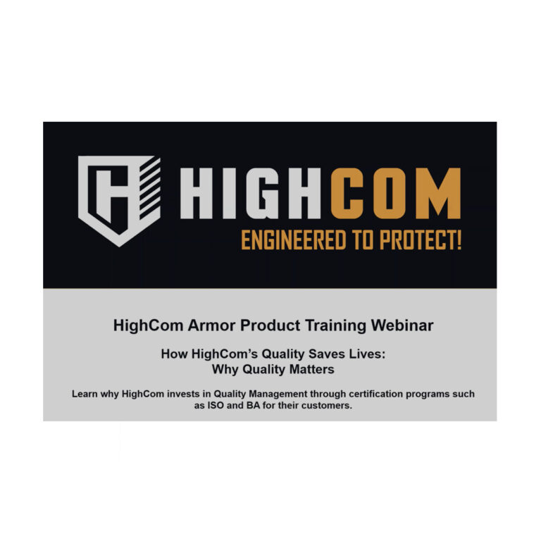 HighCom Armor Training Webinar Screenshot