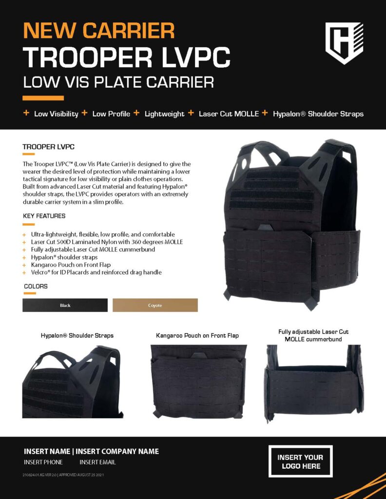 HighCom Armor Trooper LVPC Plate Carrier Sales Slick fillable PDF partners