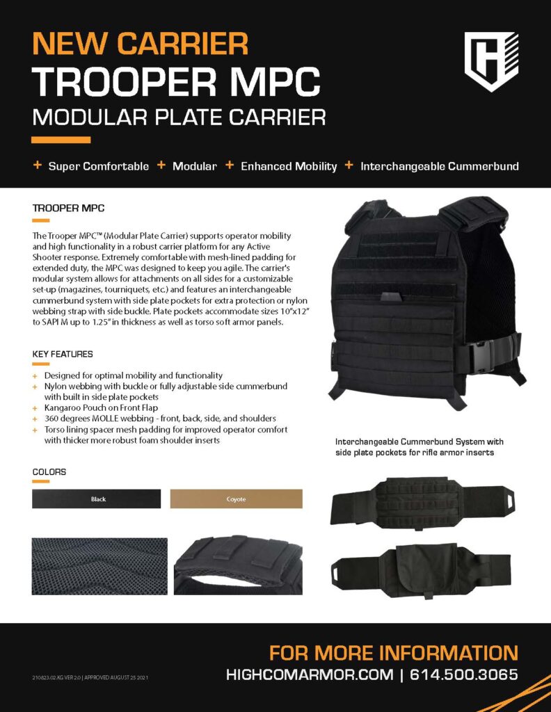 HighCom Armor Trooper MPC Plate Carrier Sales Slick fillable PDF