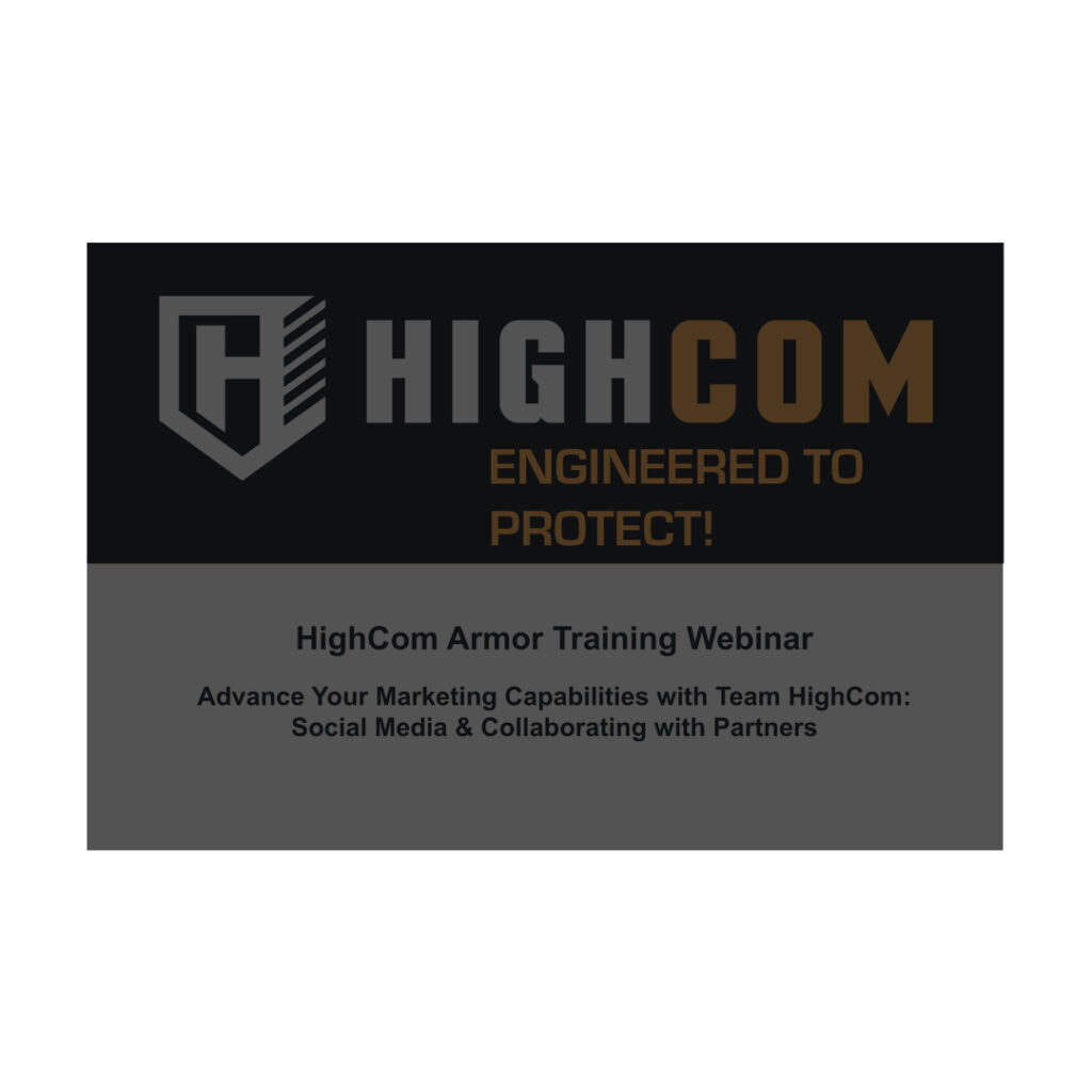HighCom Armor Training Webinar Screenshot