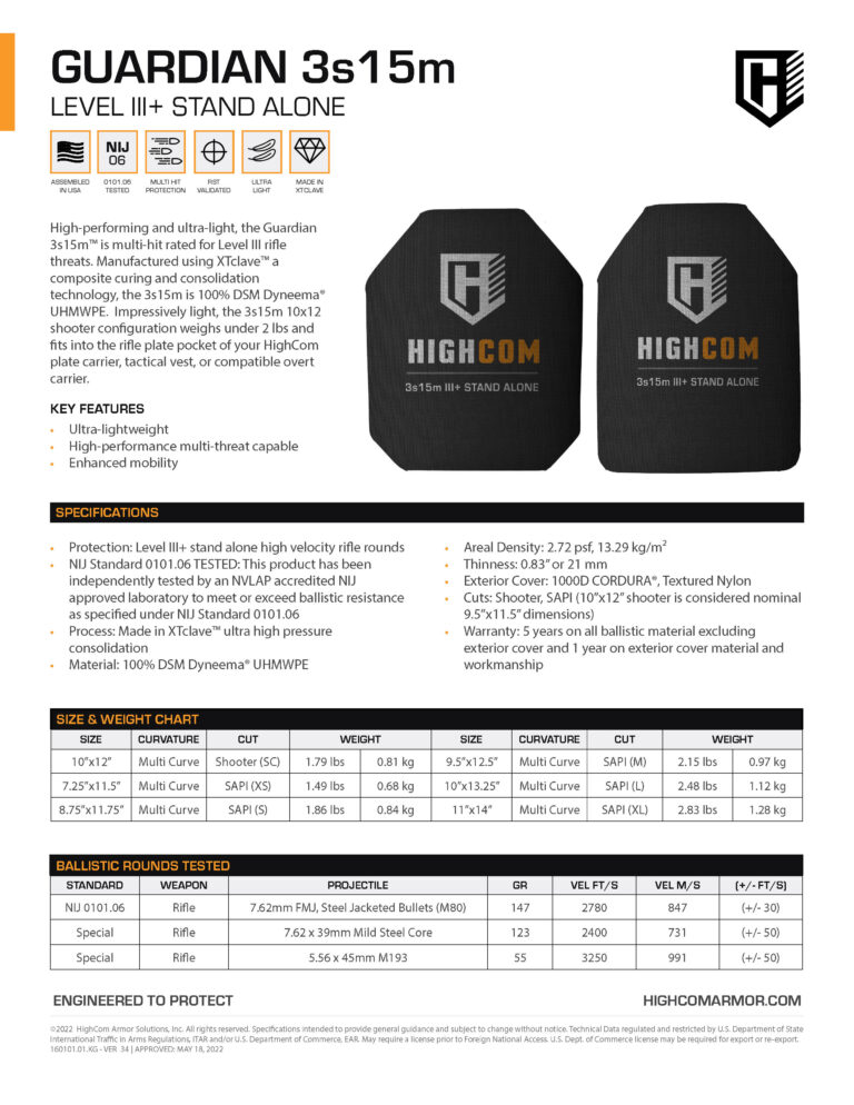 Guardian 3s15m Product Spec